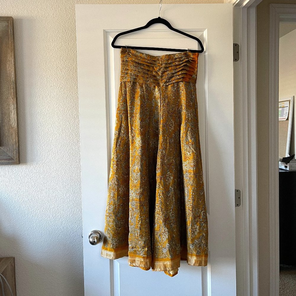 Satin wide leg culotte pants